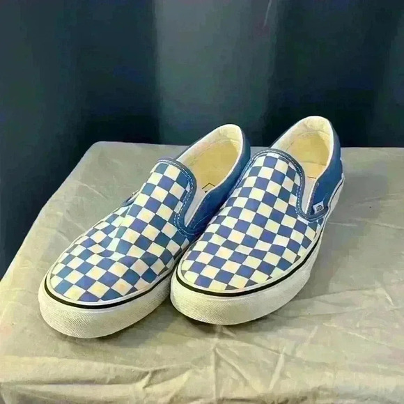 VANS Classic Blue/Cream/White Checkerboard - Picture 1 of 6